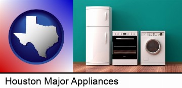 major appliances on a hardwood floor in Houston, TX