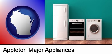 major appliances on a hardwood floor in Appleton, WI