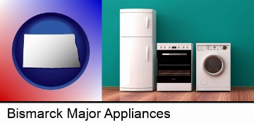 major appliances on a hardwood floor in Bismarck, ND