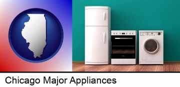 major appliances on a hardwood floor in Chicago, IL