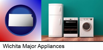 major appliances on a hardwood floor in Wichita, KS